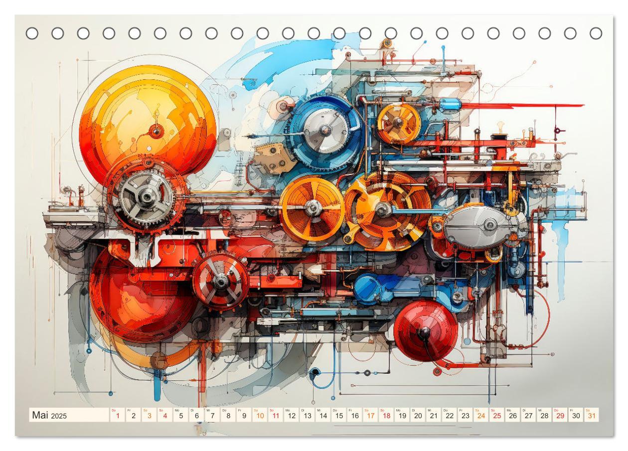 Bild: 9783383878213 | Maschinen Zukunft Kunst (Tischkalender 2025 DIN A5 quer), CALVENDO...