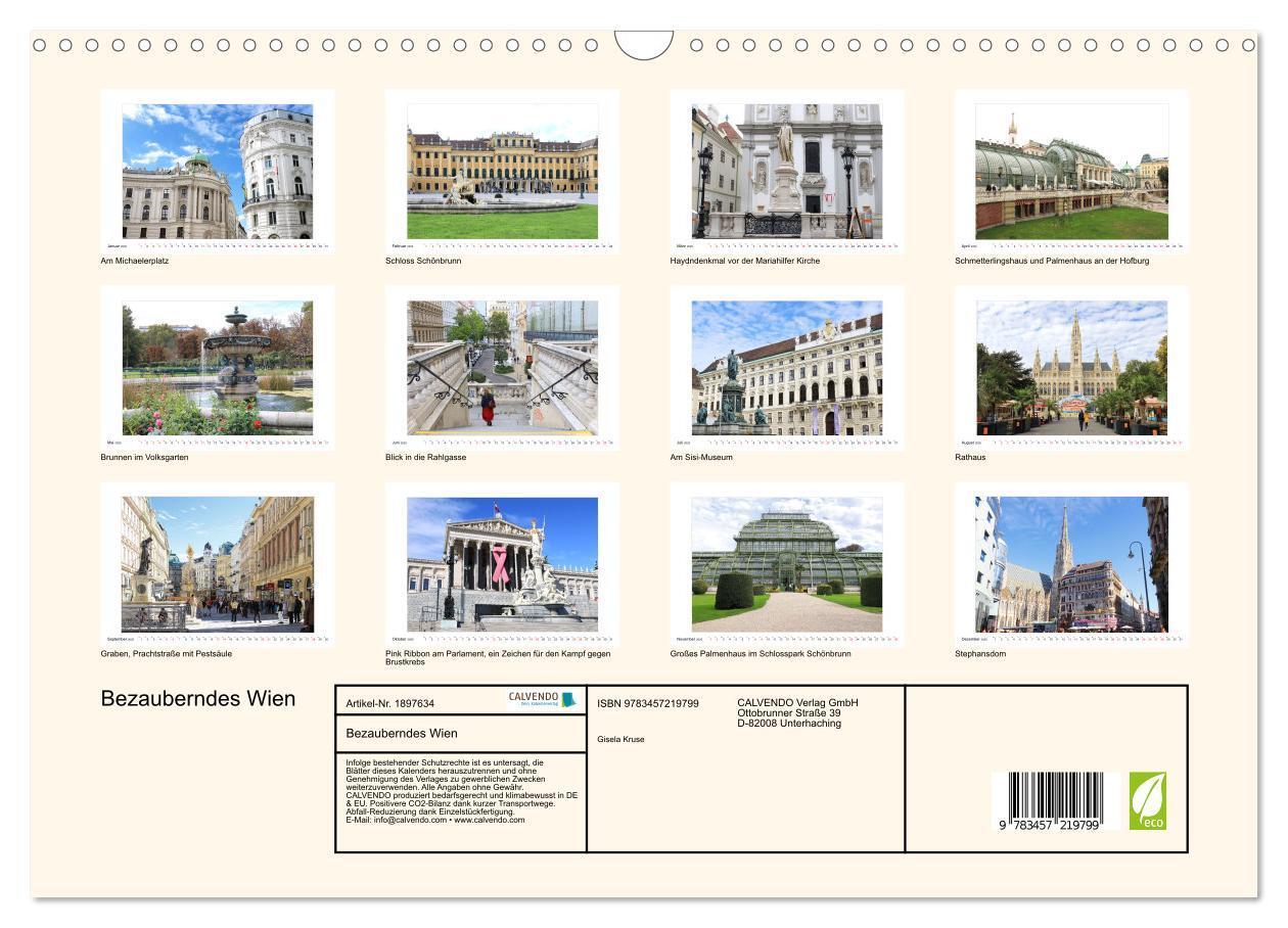 Bild: 9783457219799 | Bezauberndes Wien (Wandkalender 2025 DIN A3 quer), CALVENDO...