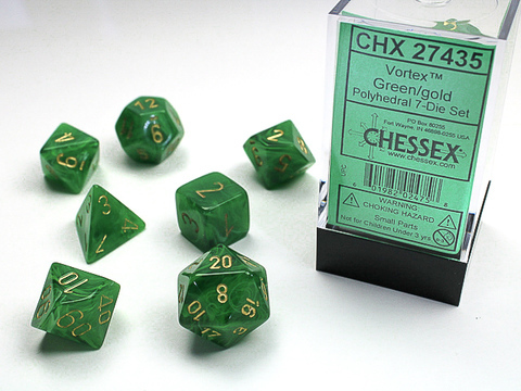 Cover: 601982024758 | Vortex® Polyhedral Green/gold 7-Die Set | deutsch | Chessex