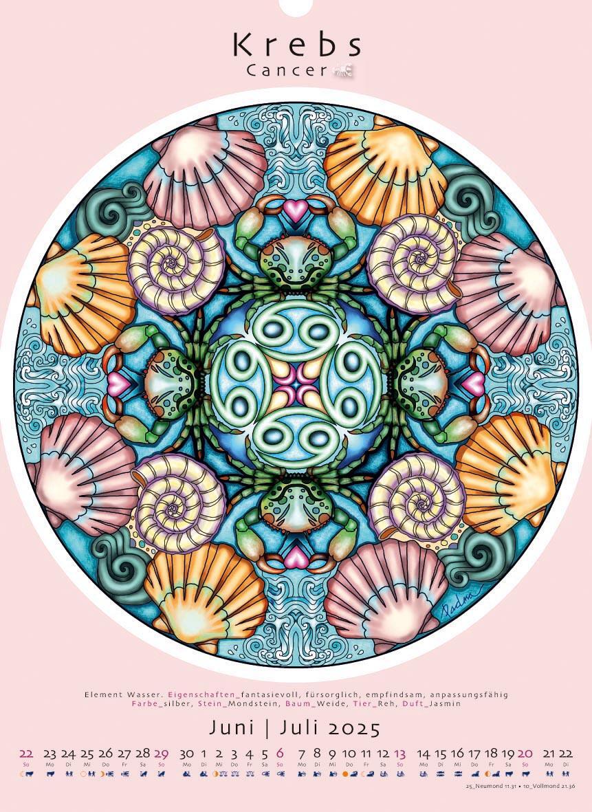 Bild: 9783948276331 | Sternzeichen-Mandalas. Kalender 2025 | Deva Padma | Kalender | 14 S.