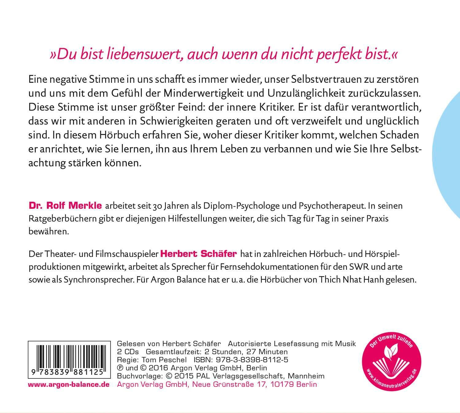 Rückseite: 9783839881125 | So gewinnen Sie mehr Selbstvertrauen | Rolf Merkle | Audio-CD | 2016