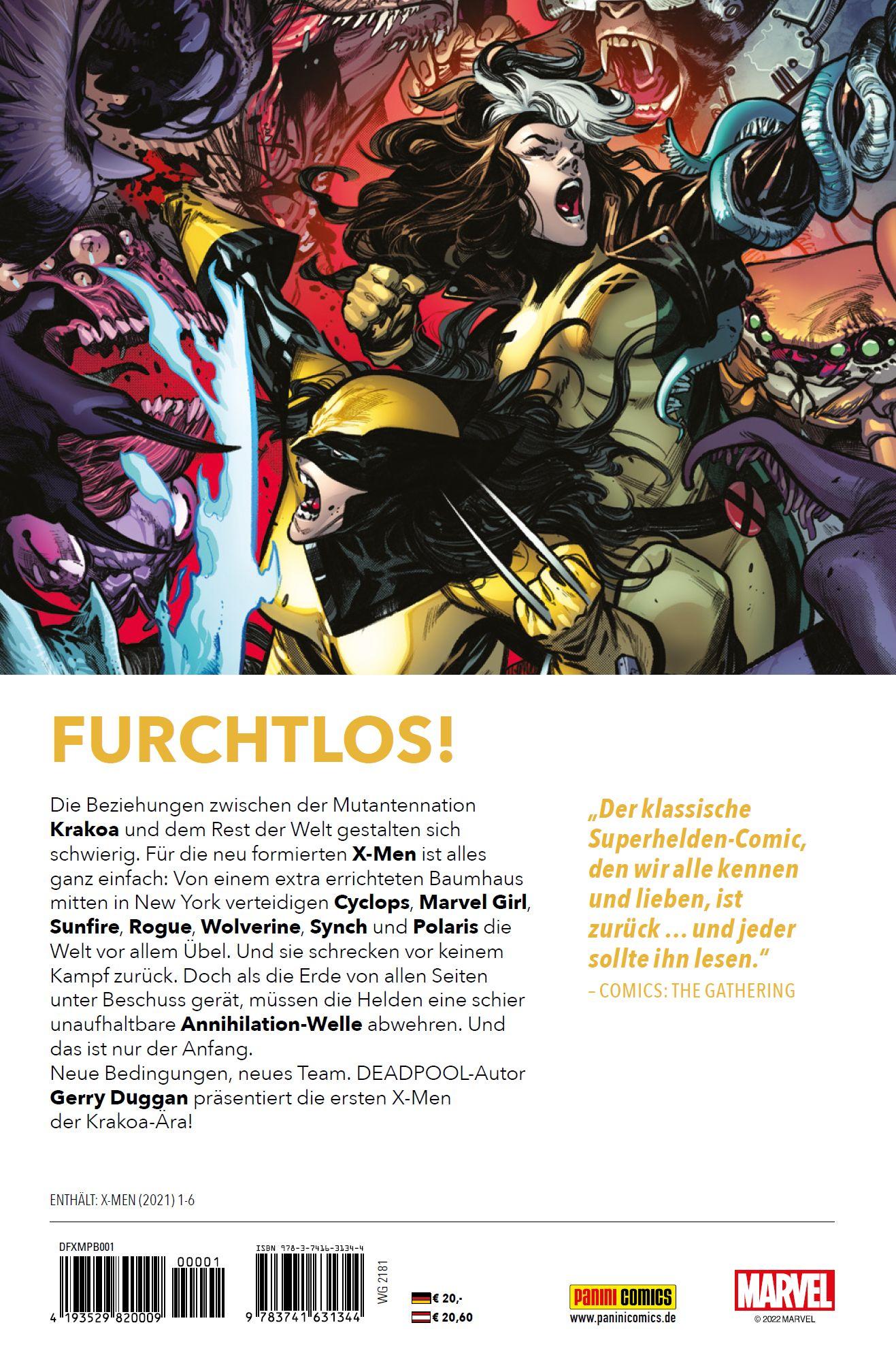 Rückseite: 9783741631344 | Die furchtlosen X-Men | Bd. 1: Den Sternen so nah | Duggan (u. a.)