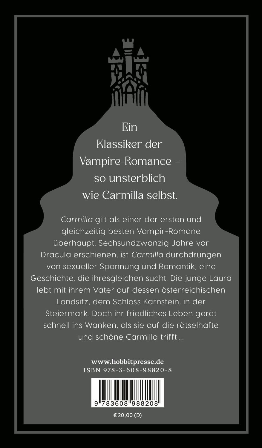 Rückseite: 9783608988208 | Carmilla | Der weibliche Vampir | Sheridan Le Fanu | Buch | 144 S.