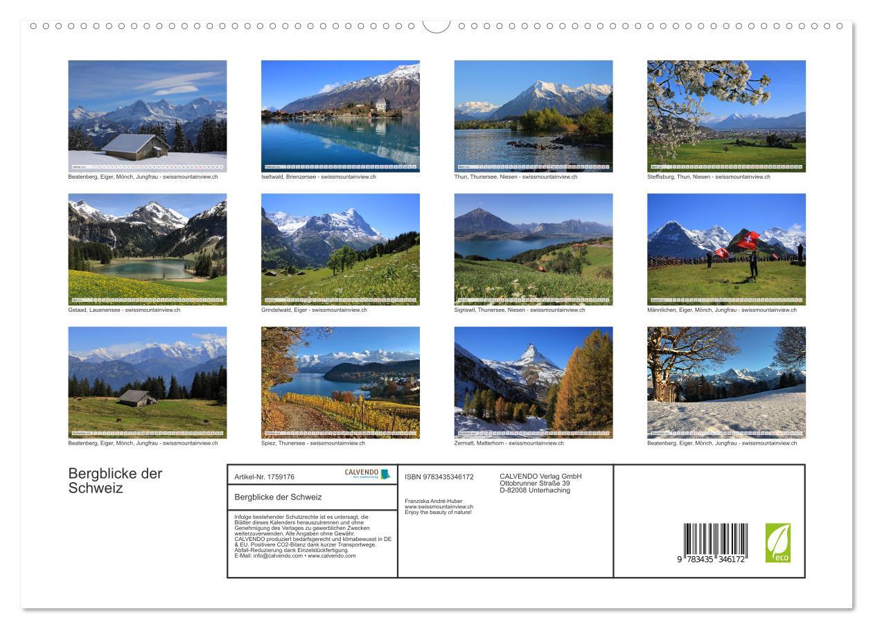 Bild: 9783435346172 | Bergblicke der Schweiz (hochwertiger Premium Wandkalender 2025 DIN...