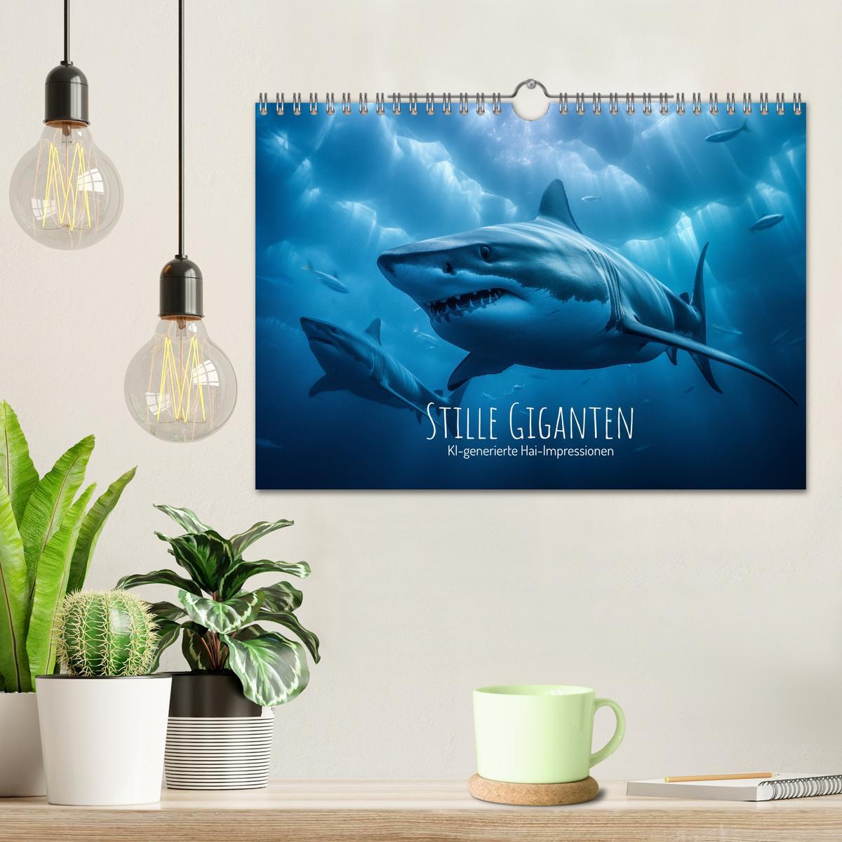 Bild: 9783383760389 | Stille Giganten - KI-generierte Hai-Impressionen (Wandkalender 2025...