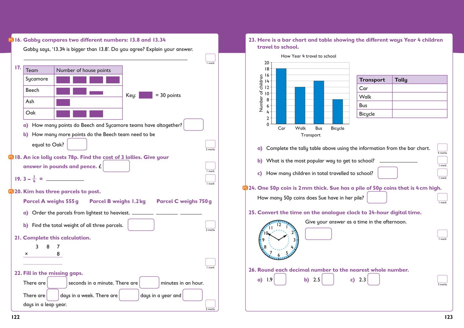 Bild: 9780008398804 | Year 4 Maths and English KS2 Targeted Study &amp; Practice Book | Ks2