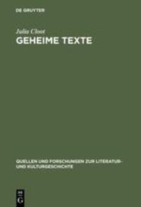 Cover: 9783110168952 | Geheime Texte | Jean Paul und die Musik | Julia Cloot | Buch | ISSN