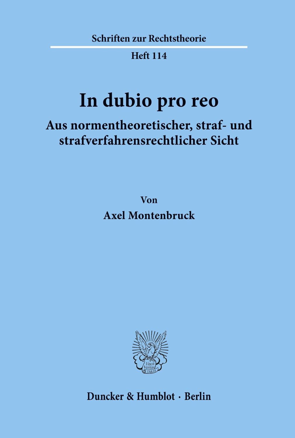 Cover: 9783428058730 | In dubio pro reo aus normentheoretischer, straf- und...