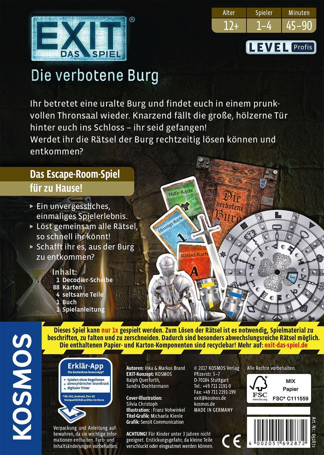 Bild: 4002051692872 | Exit - Die verbotene Burg | Das Spiel für 1-6 Spieler | Brand (u. a.)