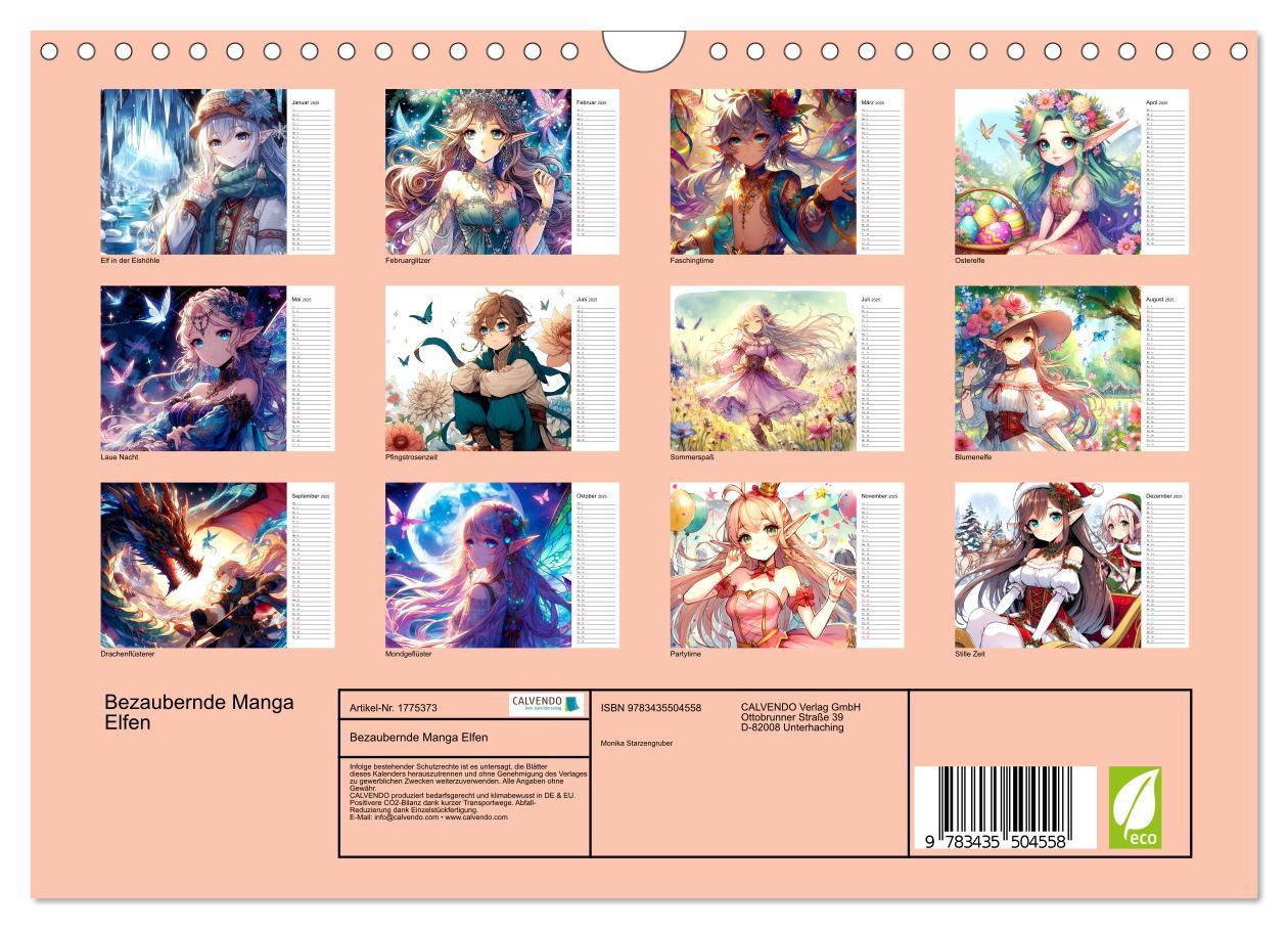 Bild: 9783435504558 | Bezaubernde Manga Elfen (Wandkalender 2025 DIN A4 quer), CALVENDO...