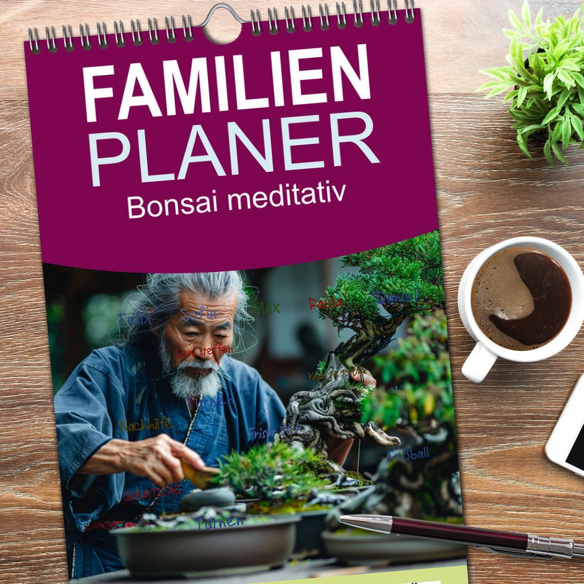 Bild: 9783457153901 | Familienplaner 2025 - Bonsai meditativ mit 5 Spalten (Wandkalender,...