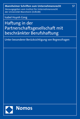 Cover: 9783848766765 | Haftung in der Partnerschaftsgesellschaft mit beschränkter...