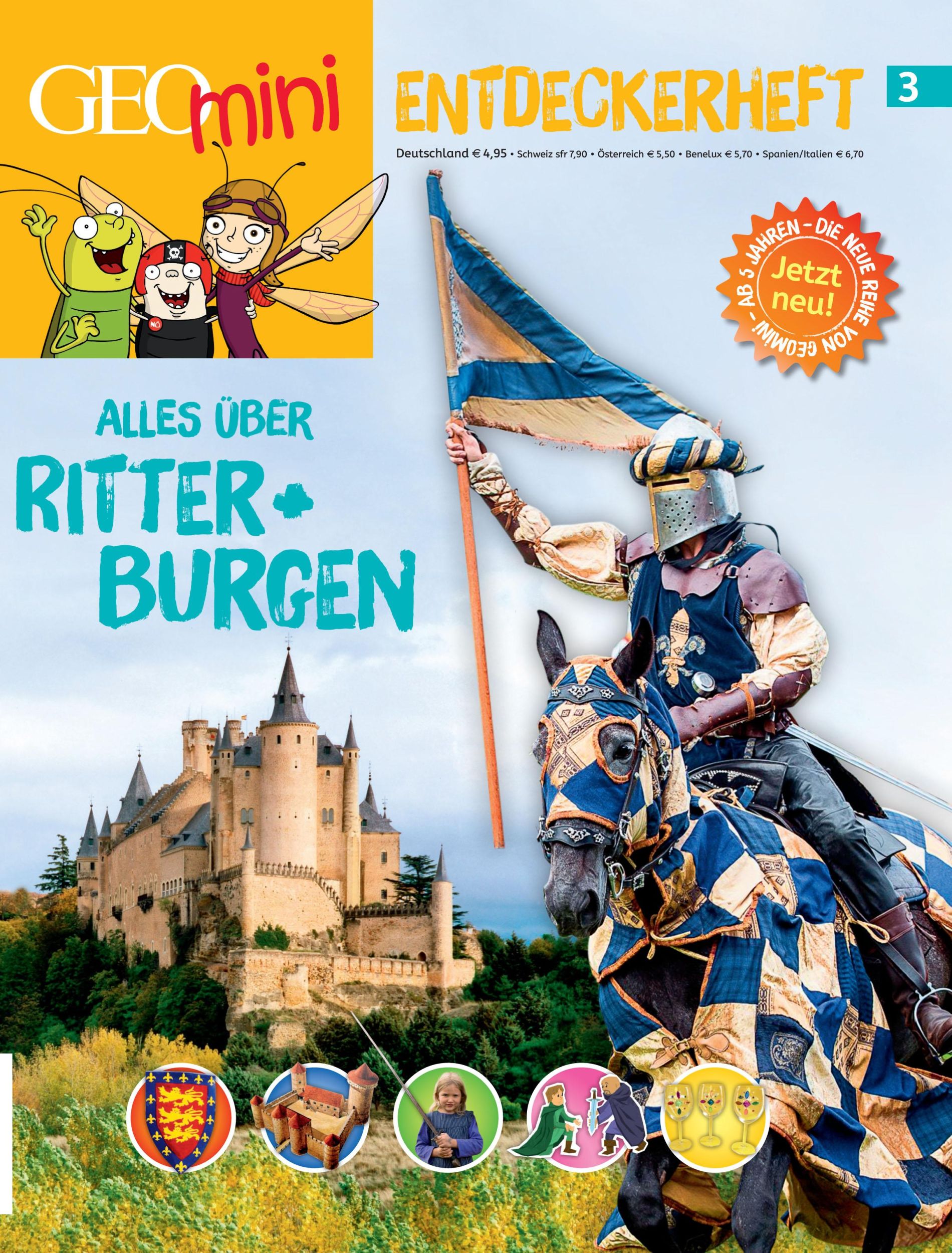 Cover: 9783652011051 | GEOlino mini Entdeckerheft 3/2016 - Alles über Ritter + Burgen | 60 S.