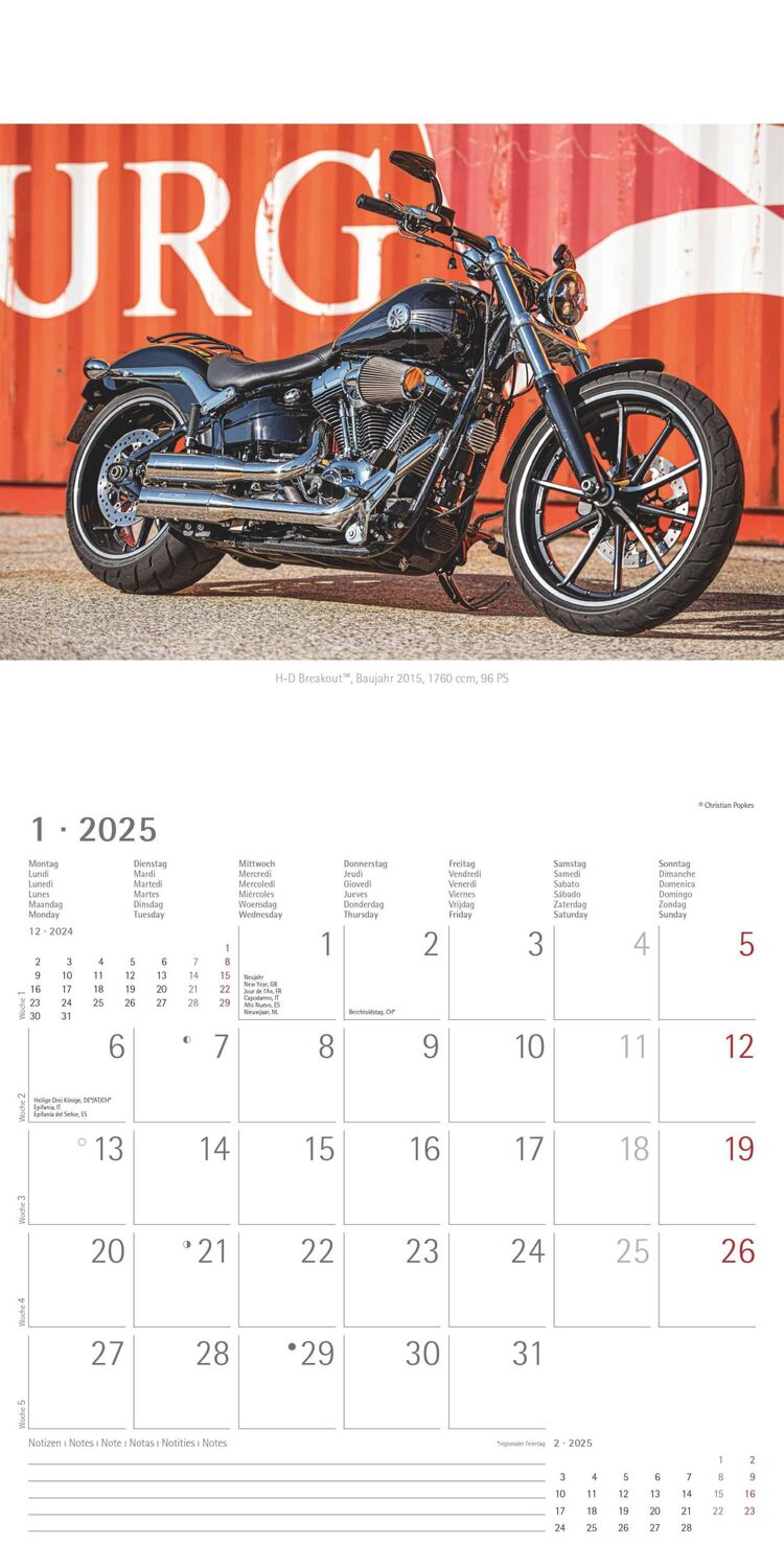 Bild: 4251732340940 | Harleys 2025 - Broschürenkalender 30x30 cm (30x60 geöffnet) -...