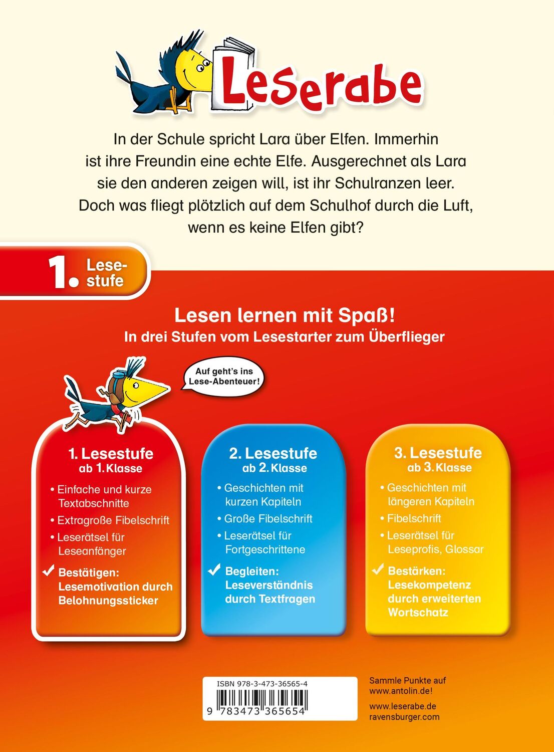 Rückseite: 9783473365654 | Lara und die freche Elfe in der Schule - Leserabe 1. Klasse -...