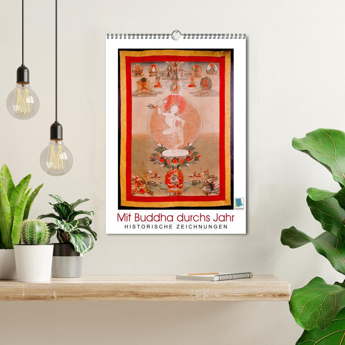 Bild: 9783457042335 | Mit Buddha durchs Jahr: historische Zeichnungen (Wandkalender 2025...