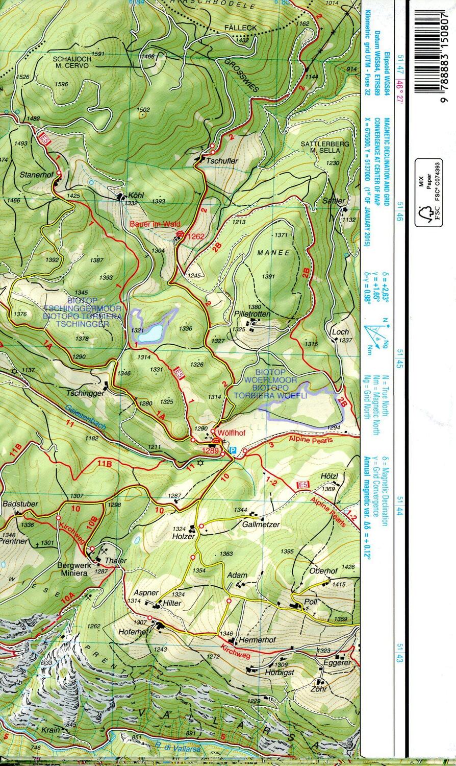 Bild: 9788883150807 | Tabacco Wandern 1 : 25 000 Südtiroler Weinstraße | (Land-)Karte | 2009