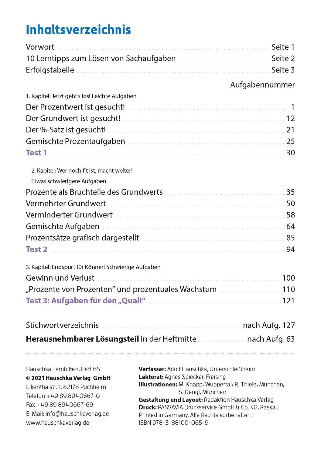 Bild: 9783881000659 | Prozentrechnen 6.-9. Klasse | Adolf Hauschka | Broschüre | Deutsch