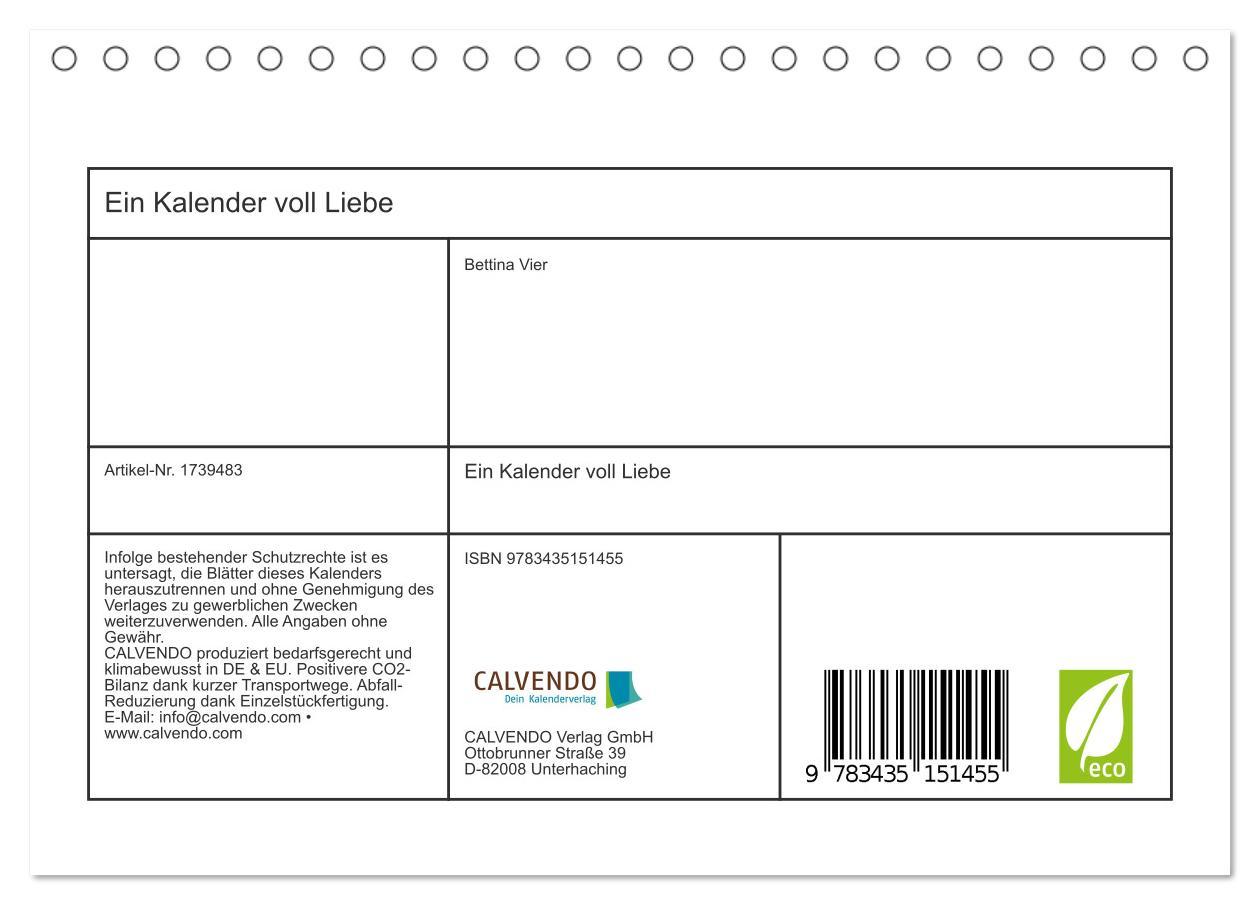 Bild: 9783435151455 | Ein Kalender voll Liebe (Tischkalender 2025 DIN A5 quer), CALVENDO...