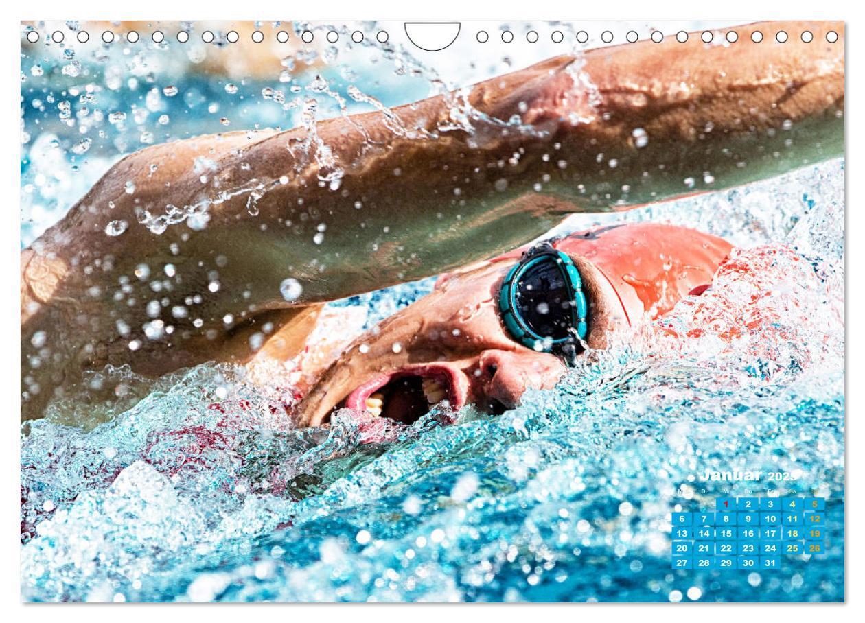 Bild: 9783383855160 | Schwimmen: Sport auf blauen Bahnen (Wandkalender 2025 DIN A4 quer),...