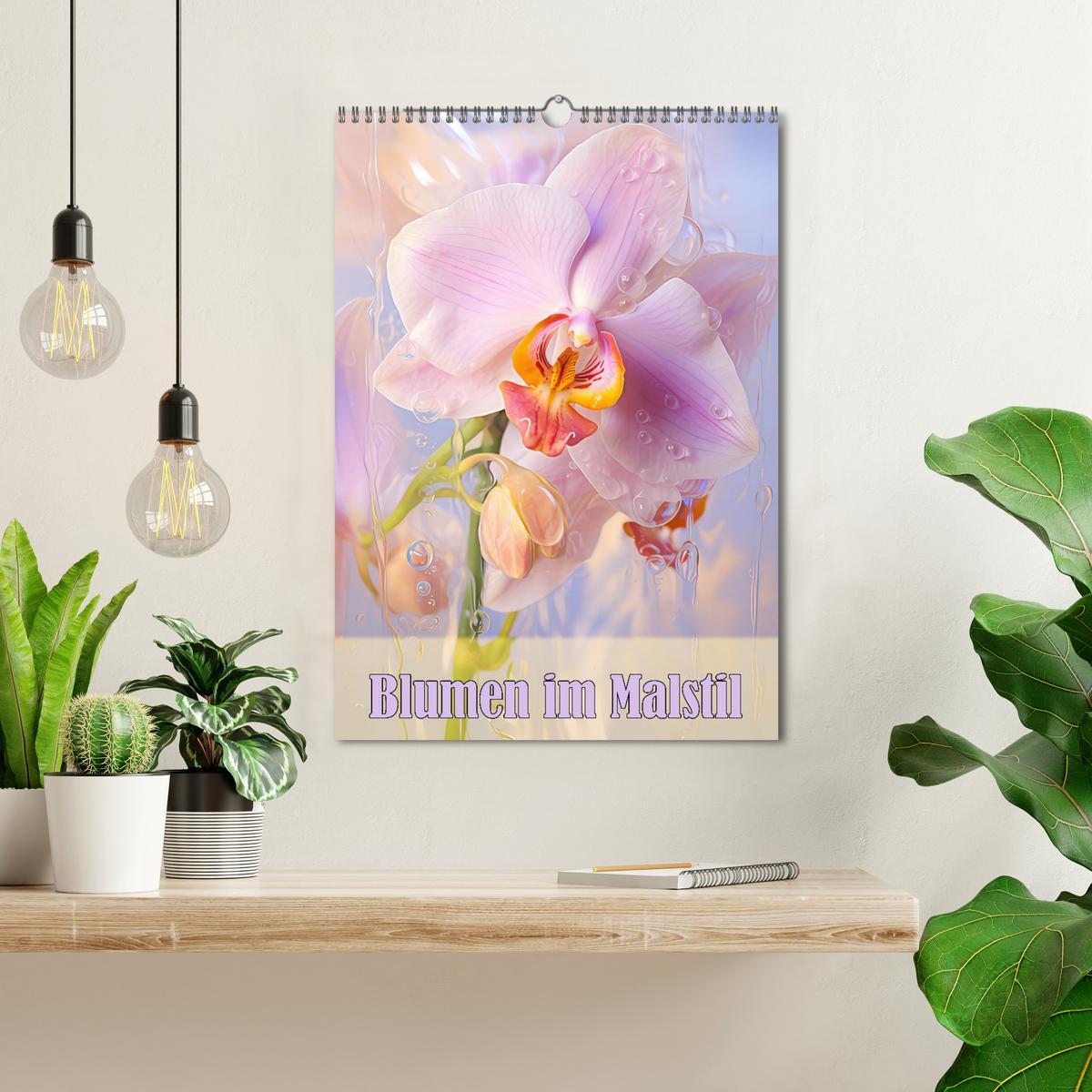 Bild: 9783435850334 | Blumen im Malstil (Wandkalender 2025 DIN A3 hoch), CALVENDO...