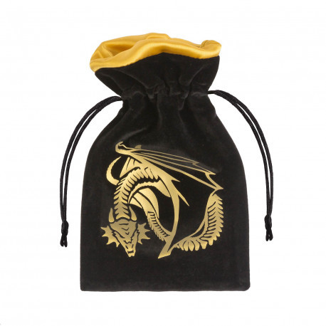 Cover: 5907699493203 | Dragon Black &amp; golden Velour Dice Bag | Dice Bag | QWODRA12