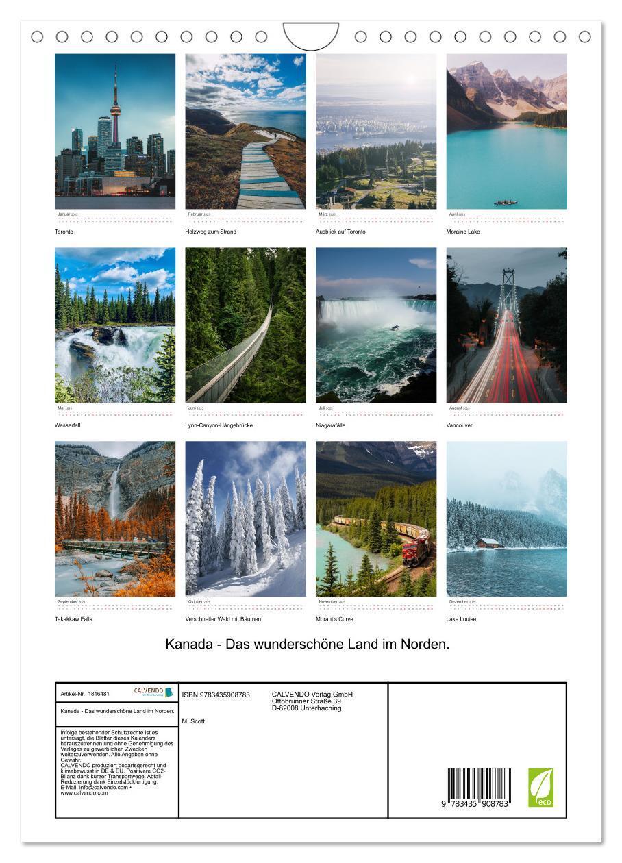 Bild: 9783435908783 | Kanada - Das wunderschöne Land im Norden. (Wandkalender 2025 DIN A4...