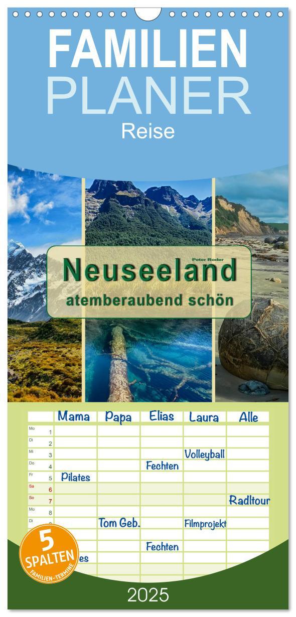 Cover: 9783457116227 | Familienplaner 2025 - Neuseeland - atemberaubend schön mit 5...