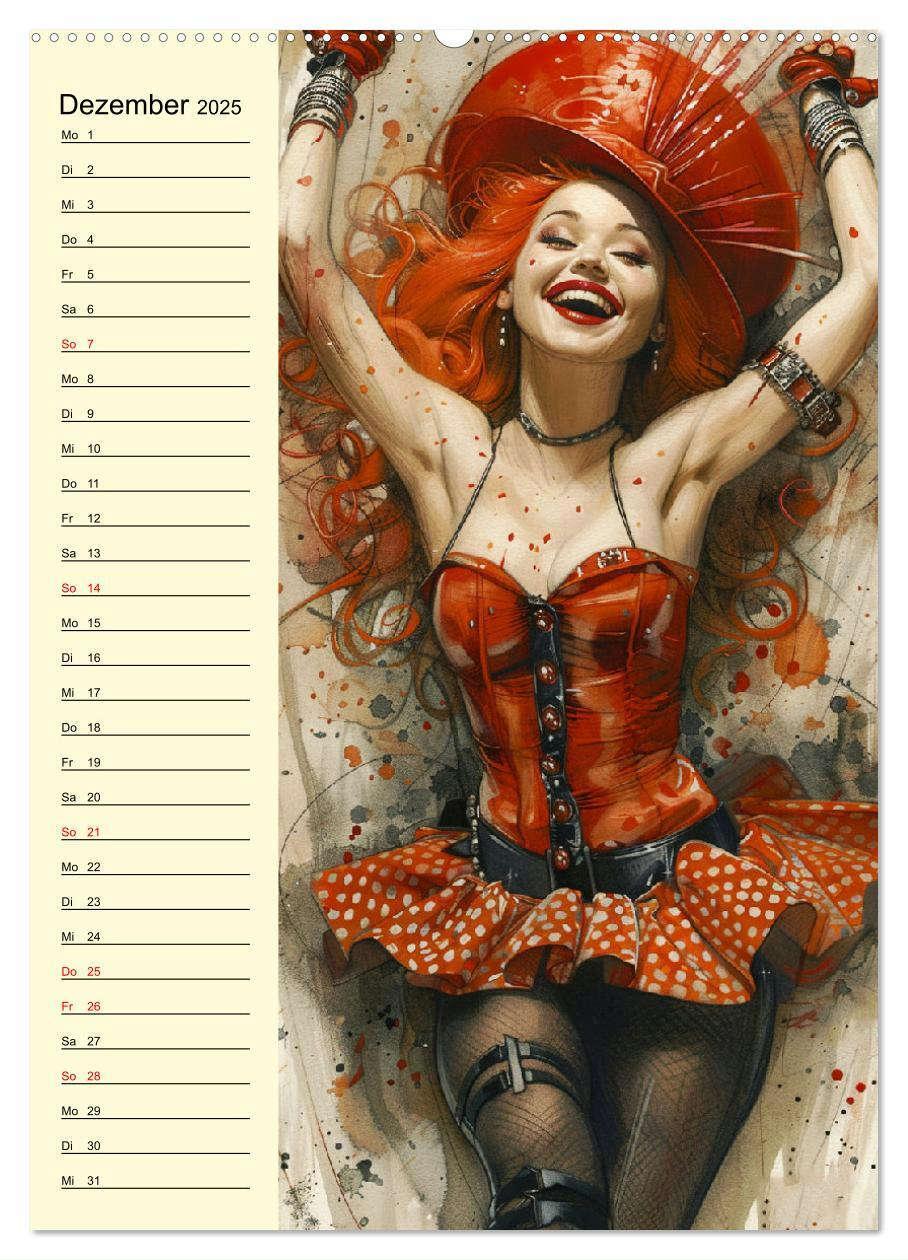 Bild: 9783457128794 | Sexy Pin-up-Girls. Moderne Kunst im Retro-Stil (Wandkalender 2025...