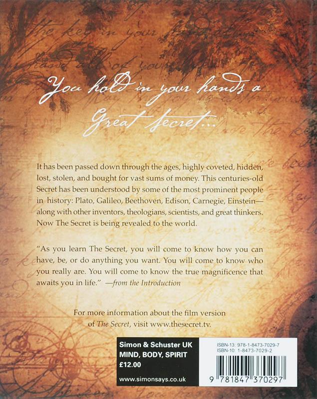 Rückseite: 9781847370297 | The Secret | Rhonda Byrne | Buch | 198 S. | Englisch | 2006