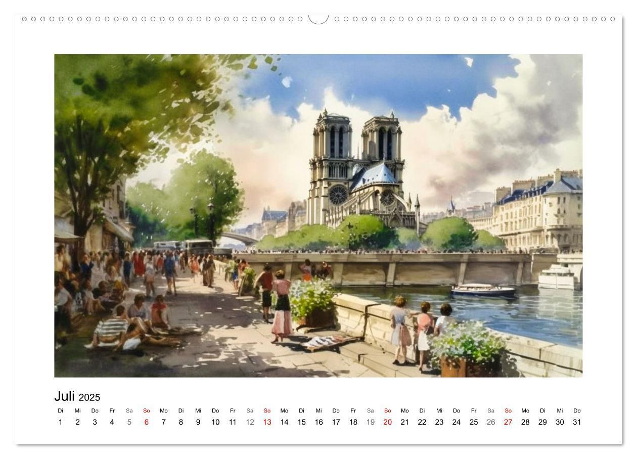 Bild: 9783383825835 | Romantisches Paris (Wandkalender 2025 DIN A2 quer), CALVENDO...