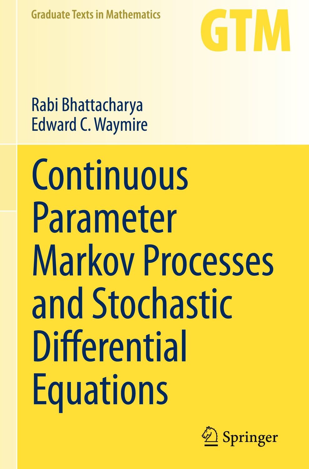 Cover: 9783031332944 | Continuous Parameter Markov Processes and Stochastic Differential...