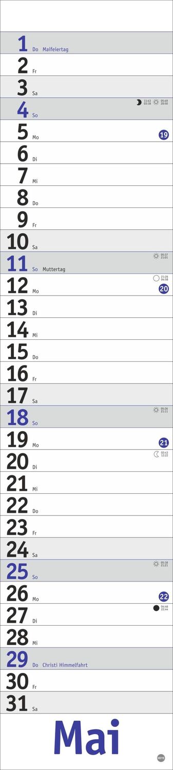 Bild: 9783756406333 | Langplaner, blau 2025 | Heye | Kalender | Bürokalender Heye | 13 S.