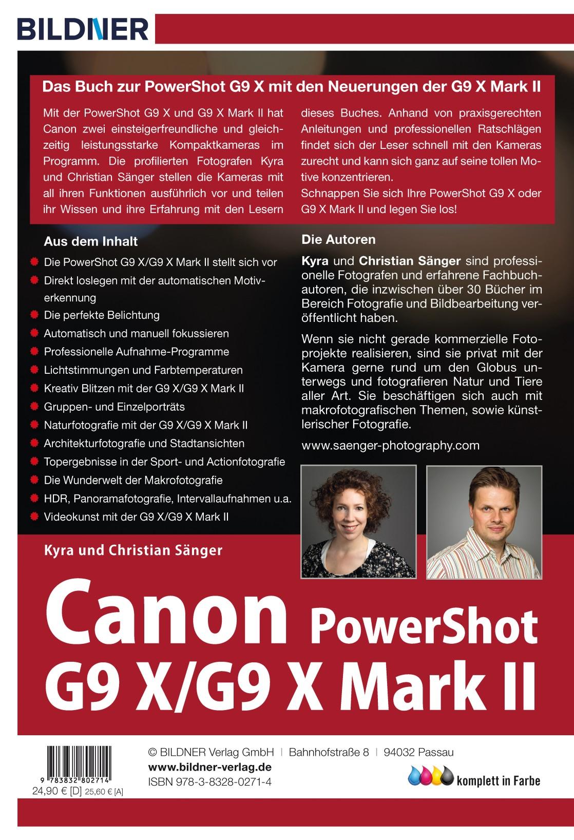 Rückseite: 9783832802714 | Canon PowerShot G9 X / G9 X Mark II - Für bessere Fotos von Anfang an