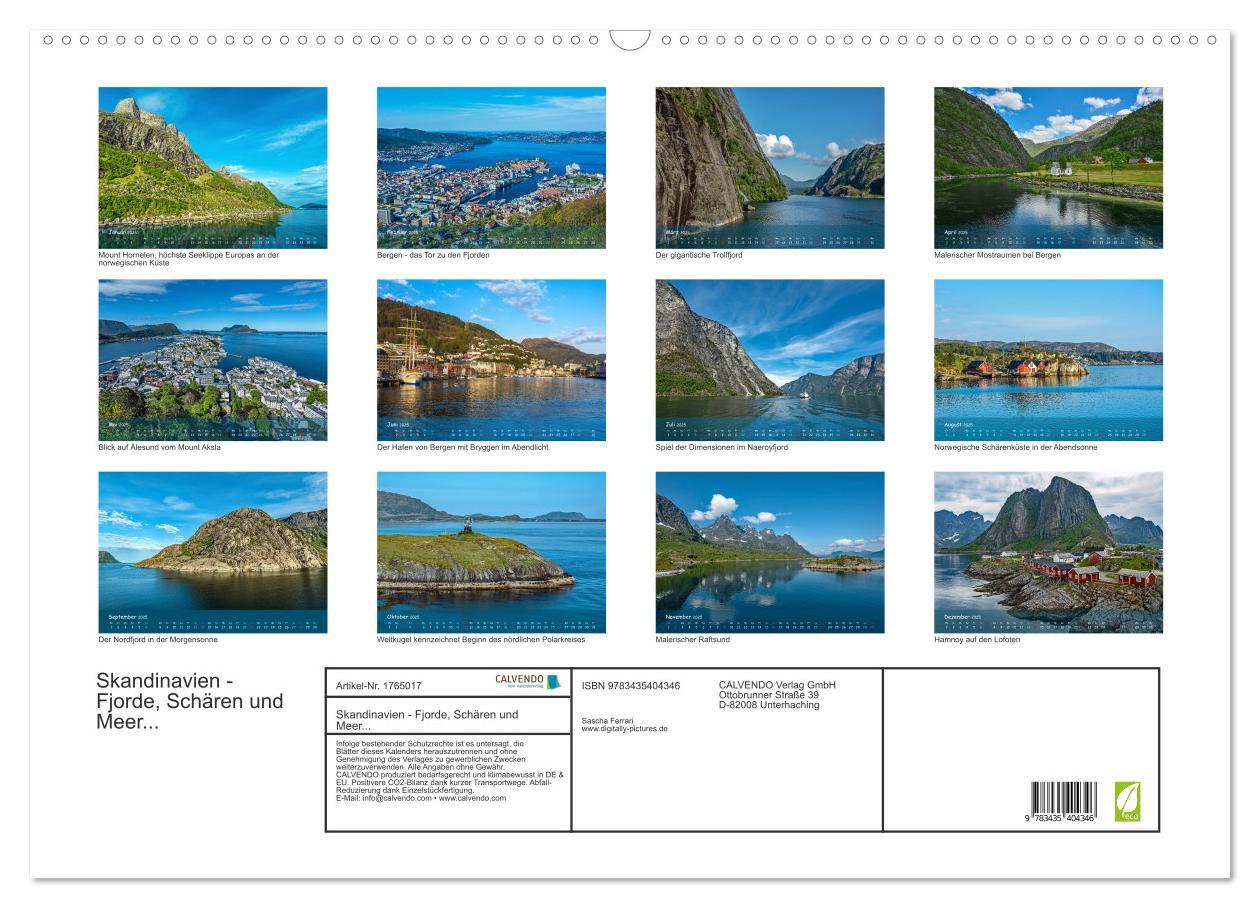 Bild: 9783435404346 | Skandinavien - Fjorde, Schären und Meer... (Wandkalender 2025 DIN...