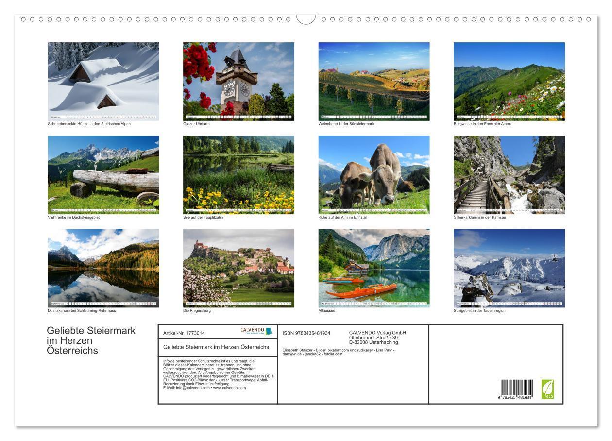 Bild: 9783435481934 | Geliebte Steiermark im Herzen Österreichs (Wandkalender 2025 DIN A2...