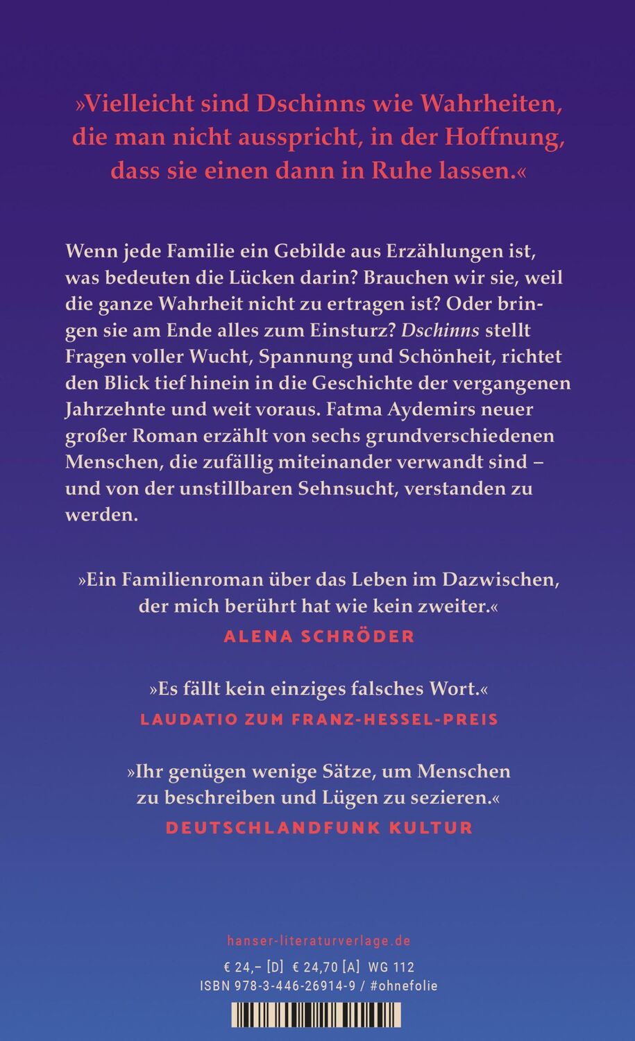 Bild: 9783446269149 | Dschinns | Roman | Fatma Aydemir | Buch | Mit Lesebändchen | 368 S.