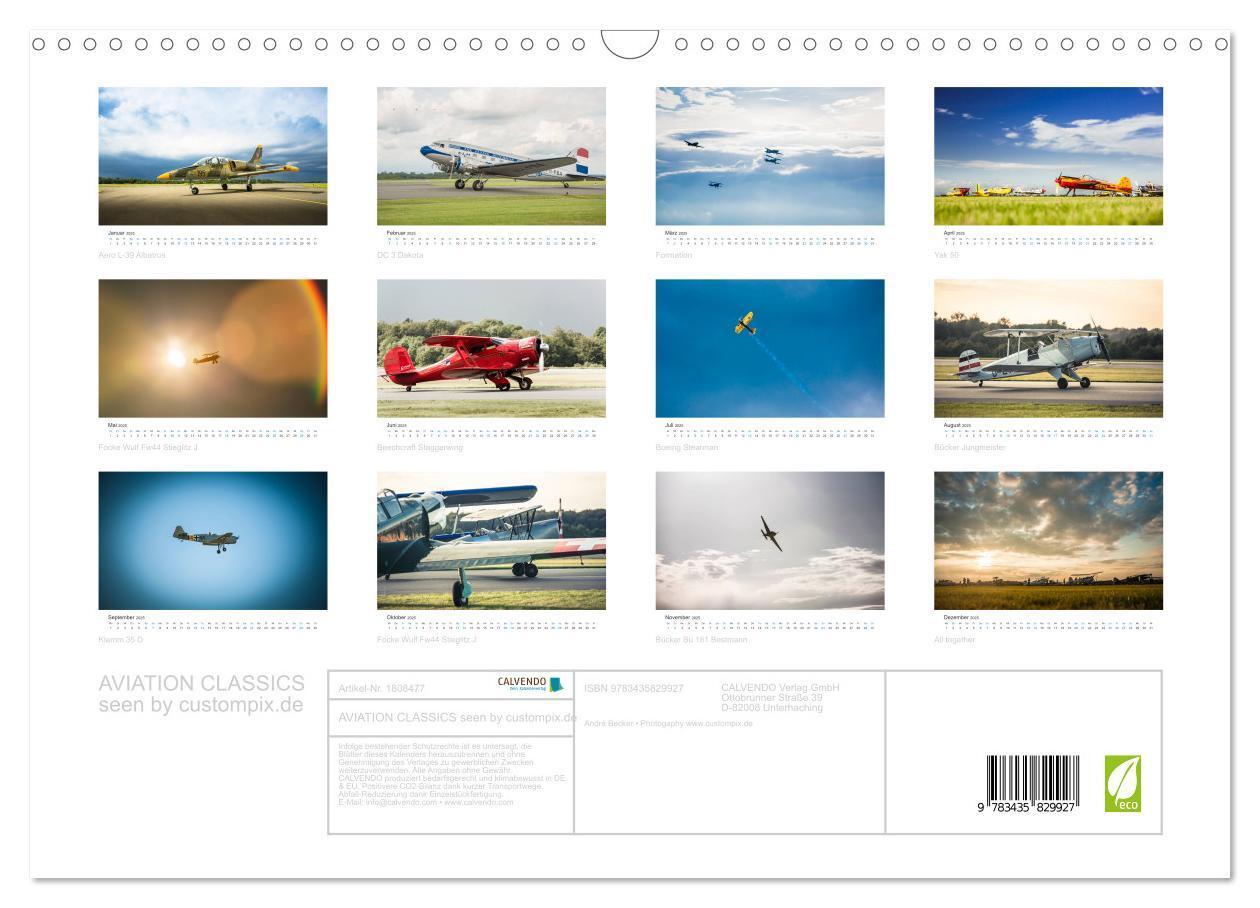 Bild: 9783435829927 | AVIATION CLASSICS seen by custompix.de (Wandkalender 2025 DIN A3...