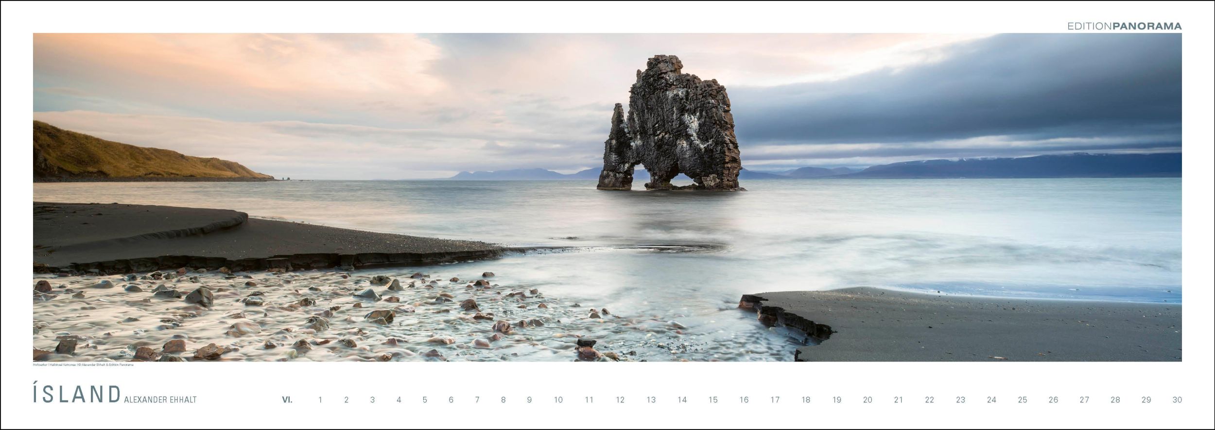 Bild: 9783898236232 | ISLAND | NEU 2024 - Immerwährender Panorama-Kalender, 110 x 39 cm