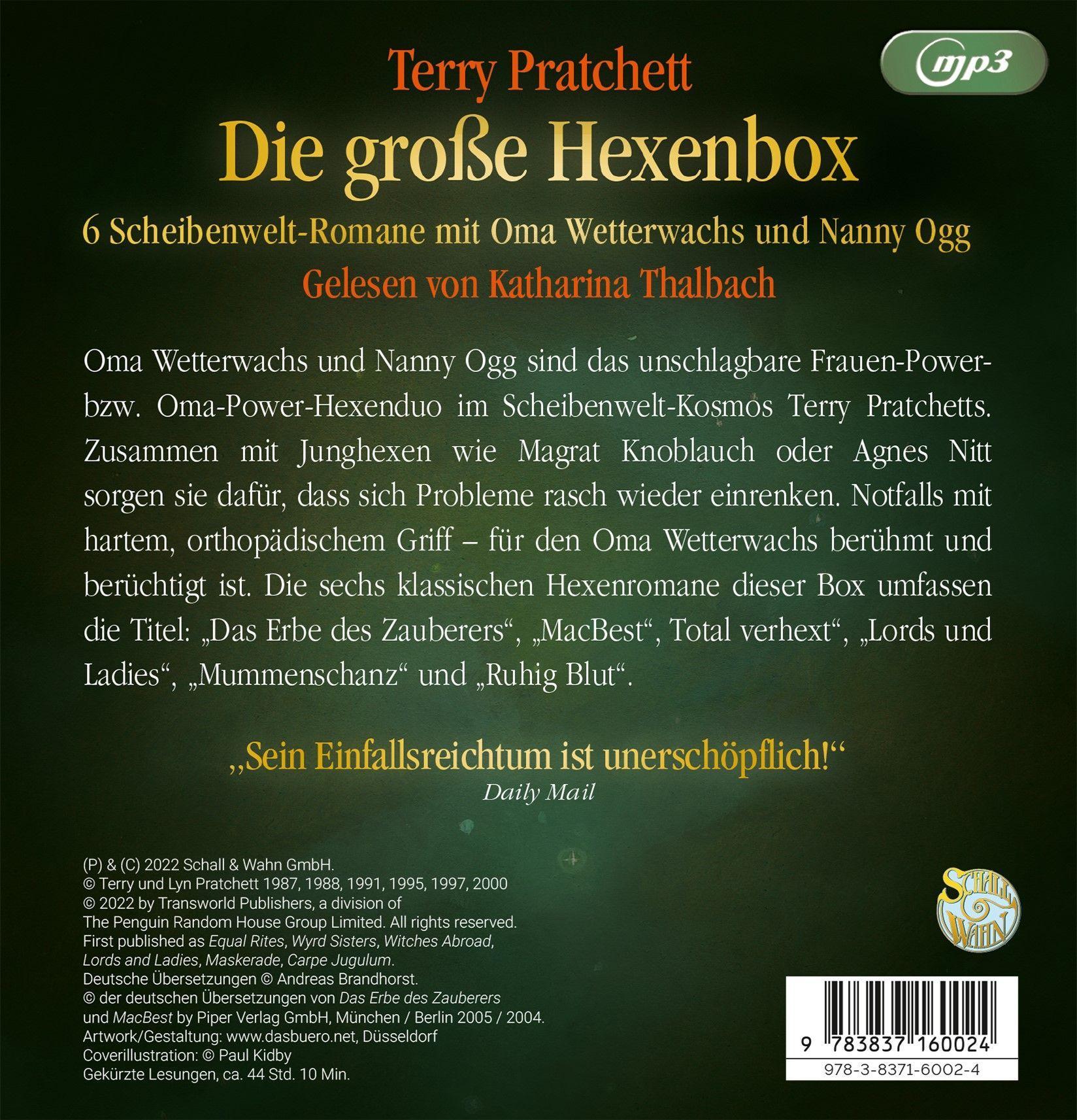 Bild: 9783837160024 | Die große Hexenbox | Schall &amp; Wahn | Terry Pratchett | MP3 | Deutsch