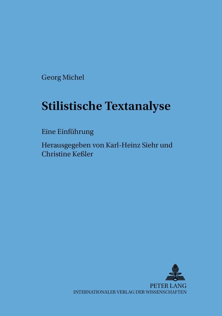 Cover: 9783631361863 | Stilistische Textanalyse | Eine Einführung | Christine Keßler (u. a.)