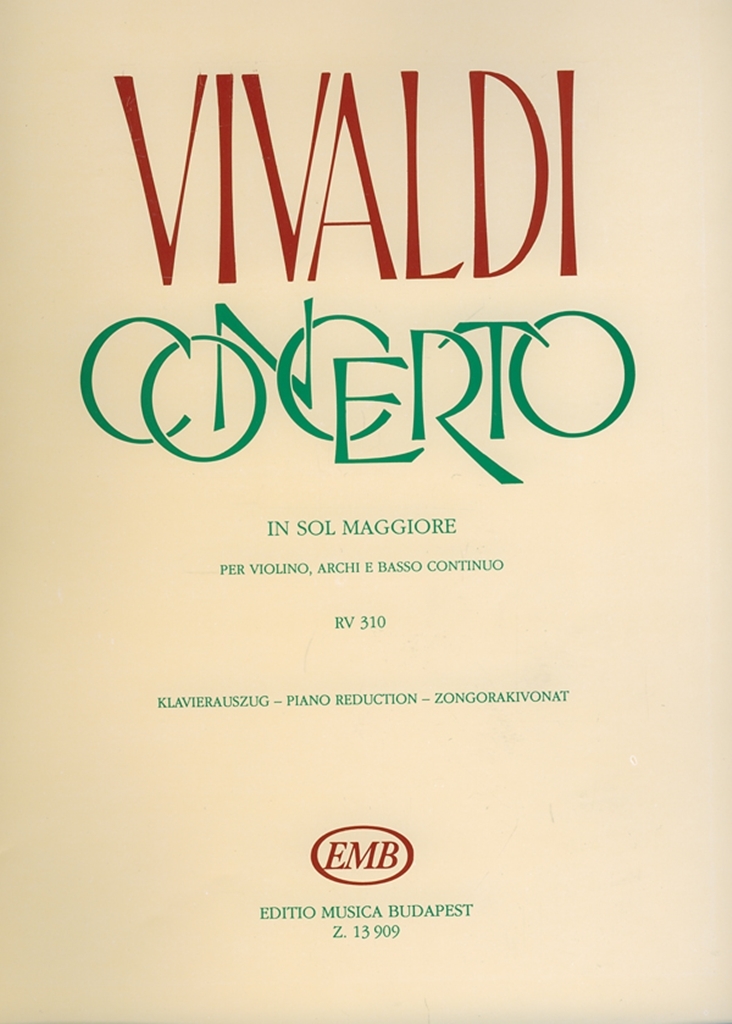 Cover: 9790080139097 | Concerto in sol maggiore per violino e pianoforte | Antonio Vivaldi