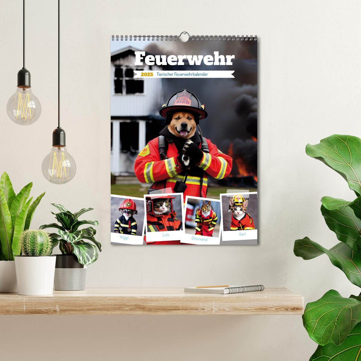 Bild: 9783435883622 | Feuerwehr - Tierischer Feuerwehrkalender (Wandkalender 2025 DIN A3...