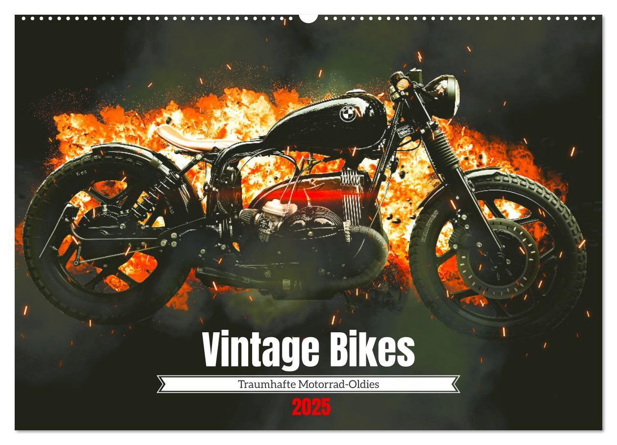 Cover: 9783383949463 | Vintage Bikes. Traumhafte Motorrad-Oldies (Wandkalender 2025 DIN A2...