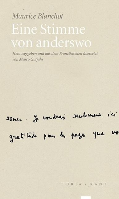 Cover: 9783851327595 | Eine Stimme von anderswo | Blanchot | Taschenbuch | 184 S. | Deutsch