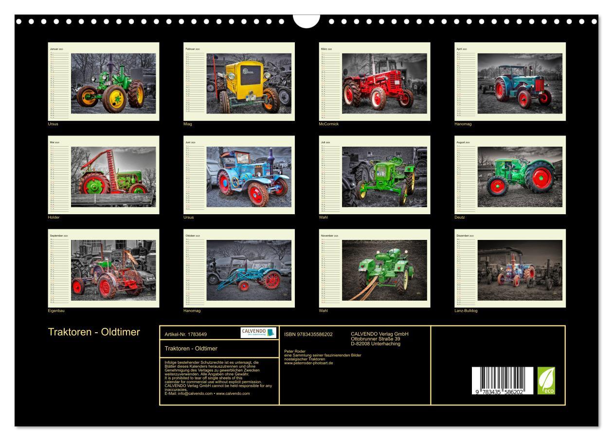 Bild: 9783435586202 | Traktoren - Oldtimer (Wandkalender 2025 DIN A3 quer), CALVENDO...