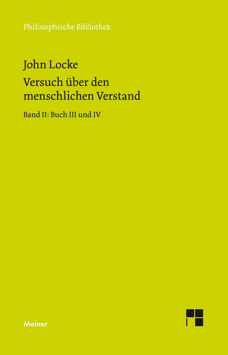 Cover: 9783787309313 | Versuch über den menschlichen Verstand 2 | Buch 3 und 4 | John Locke