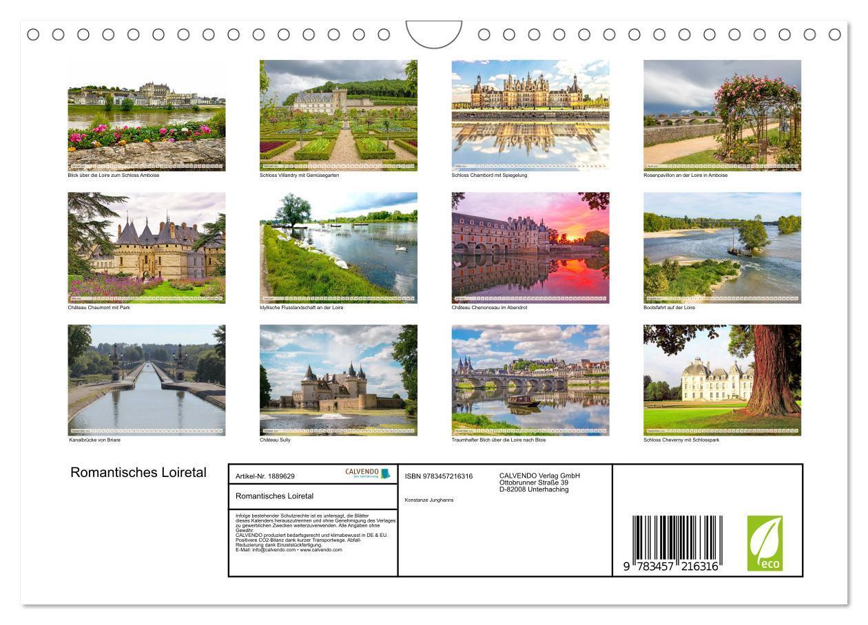 Bild: 9783457216316 | Romantisches Loiretal (Wandkalender 2025 DIN A4 quer), CALVENDO...