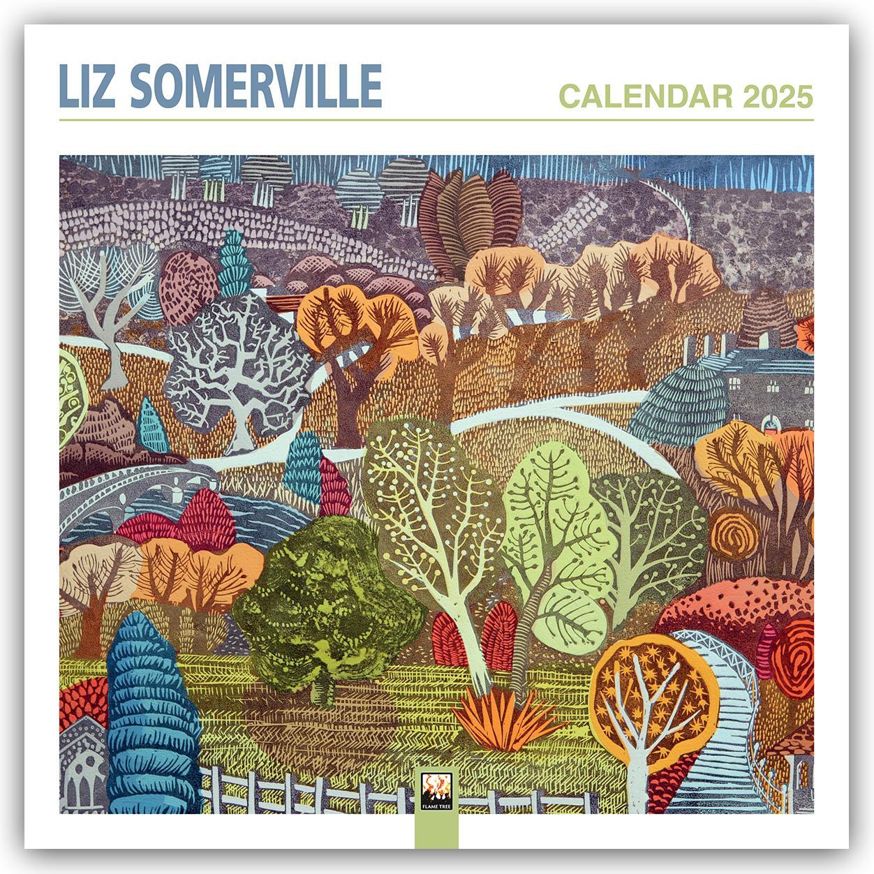 Cover: 9781835620892 | Liz Somerville Wall Calendar 2025 (Art Calendar) | Tree Flame | 14 S.