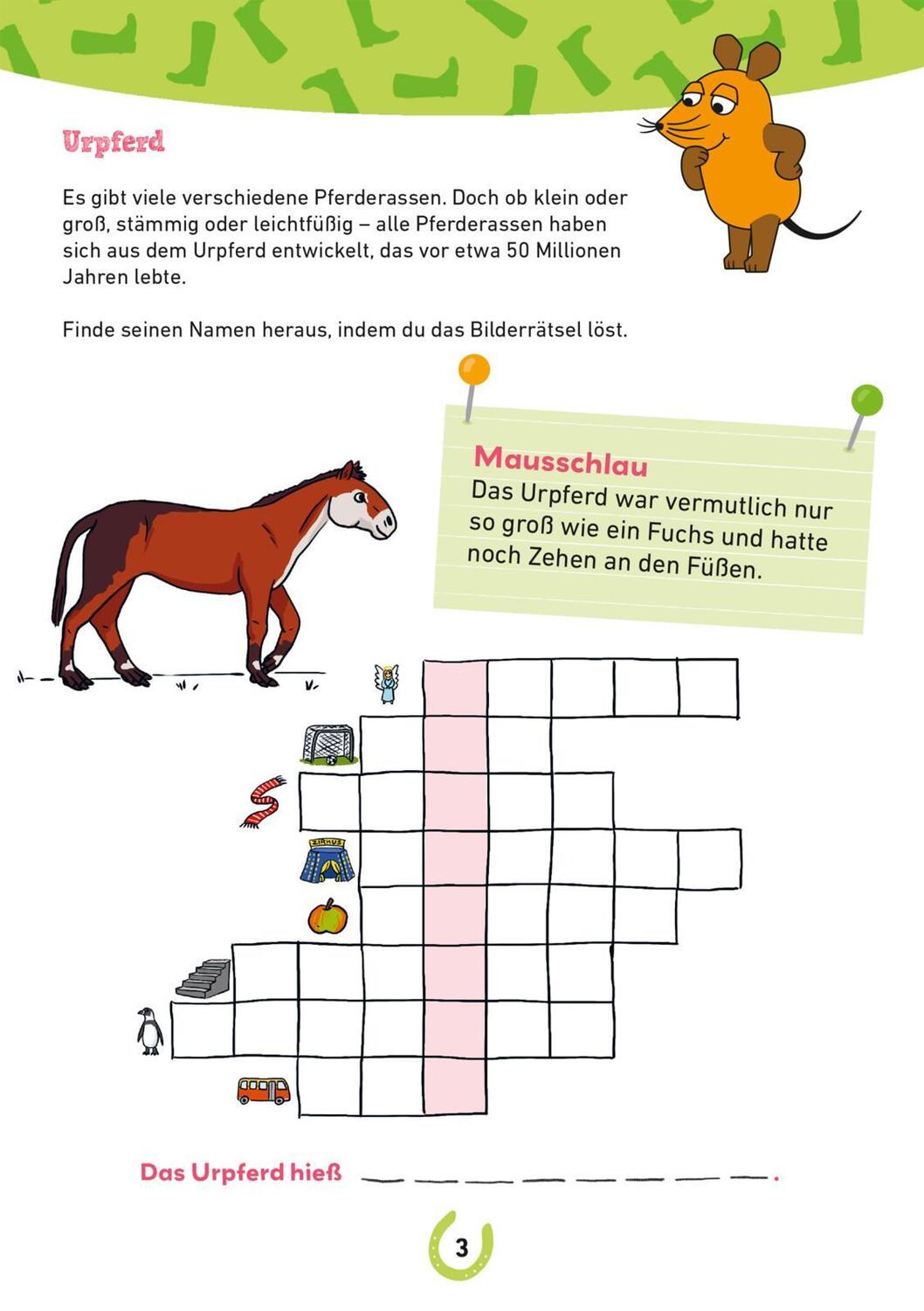 Bild: 9783551255242 | Frag doch mal ... die Maus: Mein Rätselblock mit der Maus - Pferde...